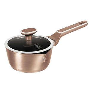 Imagine Cratita cu capac Kikoza , Kikoza Milano, 16 cm, 1.2 L, aluminiu forjat, roz