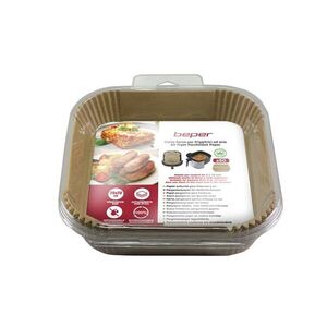 Imagine Protectie patrata pentru Air Fryer, Beper, hartie pergament, maro