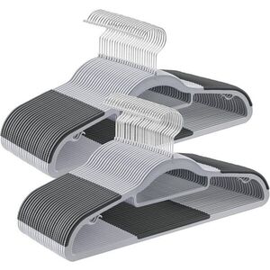Imagine Set 50 umerase plastic rezistente, Songmics, antialunecare, max 5 kg, gri
