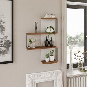 Imagine Raft de perete, Hanah Home, Cambel, 64x96x19 cm, Maro
