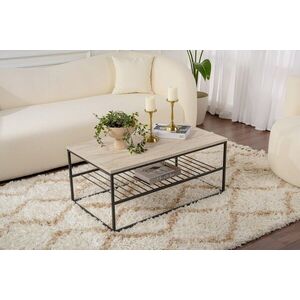 Imagine Masuta de cafea, Hanah Home, Asude, 95x42x55 cm, Travertin / Negru