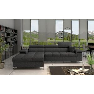 Imagine Coltar extensibil stanga 4 locuri ELTAP, Ric-06, Ricardo, 281x205x88 cm, lemn/poliester, gri inchis