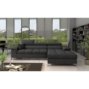 Imagine Coltar extensibil dreapta 4 locuri ELTAP, Ric-25, Ricardo, 281x205x88 cm, lemn/poliester, gri inchis