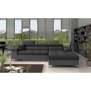 Imagine Coltar extensibil dreapta 4 locuri ELTAP, Ric-26, Ricardo, 281x205x88 cm, lemn/poliester, gri inchis/gri
