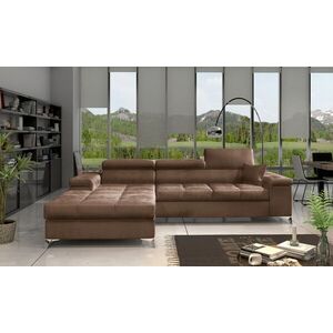 Imagine Coltar extensibil stanga 4 locuri ELTAP, Ric-40, Ricardo, 281x205x88 cm, lemn/poliester, maro deschis