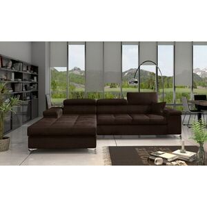 Imagine Coltar extensibil stanga 4 locuri ELTAP, Ric-42, Ricardo, 281x205x88 cm, lemn/poliester, maro inchis