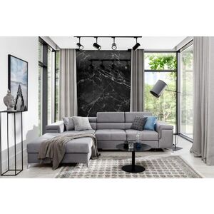 Imagine Coltar extensibil stanga 4 locuri ELTAP, Ric-43, Ricardo, 281x205x88 cm, lemn/poliester, gri deschis