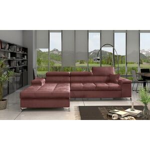 Imagine Coltar extensibil stanga 4 locuri ELTAP, Ric-47, Ricardo, 281x205x88 cm, lemn/poliester, roz inchis