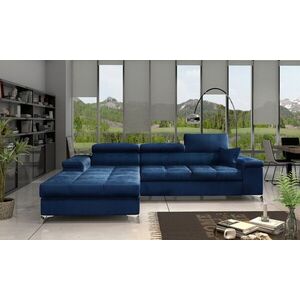 Imagine Coltar extensibil stanga 4 locuri ELTAP, Ric-49, Ricardo, 281x205x88 cm, lemn/poliester, albastru inchis