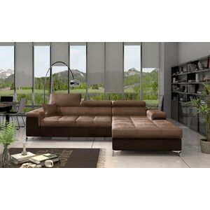 Imagine Coltar extensibil dreapta 4 locuri ELTAP, Ric-50, Ricardo, 281x205x88 cm, lemn/poliester, maro deschis/maro inchis