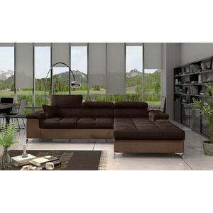 Imagine Coltar extensibil dreapta 4 locuri ELTAP, Ric-52, Ricardo, 281x205x88 cm, lemn/poliester, maro inchis/maro deschis