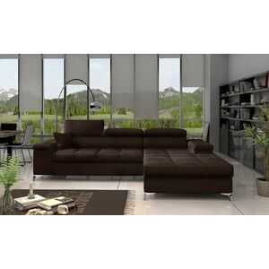 Imagine Coltar extensibil dreapta 4 locuri ELTAP, Ric-53, Ricardo, 281x205x88 cm, lemn/poliester, maro inchis