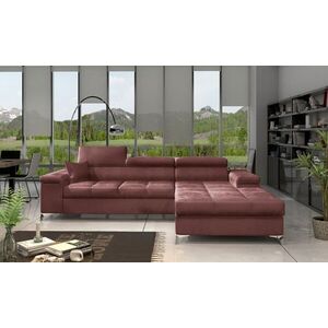 Imagine Coltar extensibil dreapta 4 locuri ELTAP, Ric-58, Ricardo, 281x205x88 cm, lemn/poliester, roz inchis
