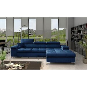 Imagine Coltar extensibil dreapta 4 locuri ELTAP, Ric-60, Ricardo, 281x205x88 cm, lemn/poliester, albastru inchis