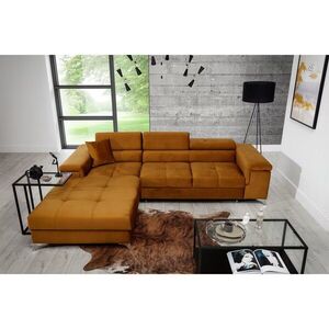Imagine Coltar extensibil stanga 4 locuri ELTAP, Ric-65, Ricardo, 281x205x88 cm, lemn/poliester, mustar