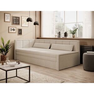 Imagine Canapea extensibila brat stanga 3 locuri ELTAP, Fulgeo, 214x82x77 cm, lemn/catifea din poliester, bej