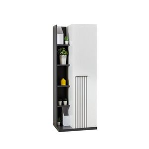 Imagine Corp biblioteca, Hanah Home, Relax, 61x160x41 cm, PAL, Alb / Antracit / Galben / Maro