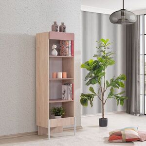 Imagine Corp biblioteca, Hanah Home, Rosetta, 54x170x54 cm, PAL, Maro / Roz