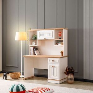 Imagine Birou, Hanah Home, Zenit, 131x161x59 cm, PAL, Crem deschis