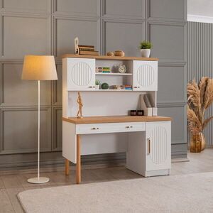 Imagine Birou, Hanah Home, Vita Bohem, 132x159x60 cm, PAL, Alb
