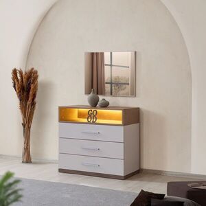 Imagine Dulap, Hanah Home, Milano, 85x140x45 cm, PAL, Alb/Maro