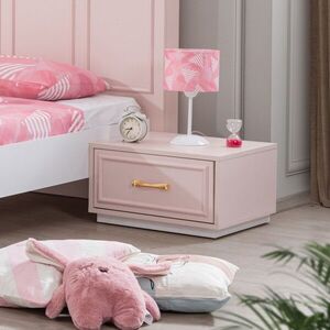 Imagine Noptiera, Hanah Home, Rosa, 55x30x45 cm, PAL, Roz/Alb