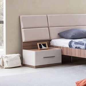 Imagine Noptiera, Hanah Home, Milano, 55x95x60 cm, PAL, Alb/Maro