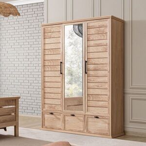 Imagine Dulap pentru haine, Hanah Home, Polo 3, 138x197x56 cm, PAL, Maro