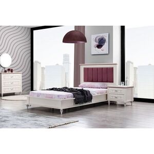 Imagine Pat de o persoană, Hanah Home, Ezgi, 124x104x210 cm, PAL, Crem deschis