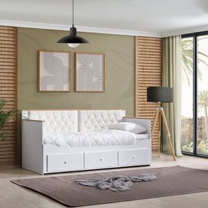 Imagine Pat de zi, Hanah Home, Alacati, 209x99x93 cm, PAL, Alb