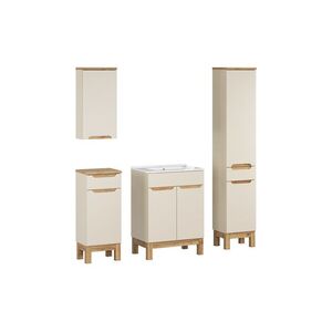 Imagine Set mobilier baie Bali Cashmere Lava 60 cm HC LC, dulapuri si masca cu lavoar, Comad, MDF/PAL, casmir