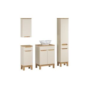 Imagine Set mobilier baie Bali Cashmere Wotan Pati 60 cm, dulapuri si masca cu lavoar, Comad, MDF/PAL, casmir