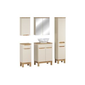 Imagine Set mobilier baie Bali Cashmere Wotan Pati 60 cm, dulapuri, masca cu lavoar si cabinet cu oglinda, Comad, MDF/PAL, casmir