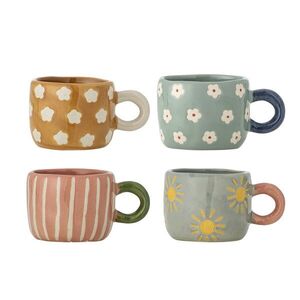 Imagine Set 4 cesti, Bloomingville, Nini, 7.5x5.5 cm, 110 ml, ceramica, multicolor