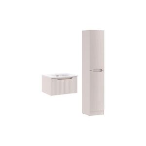 Imagine Set mobilier baie Nova Cashmere 50 cm, dulap suspendat si masca cu lavoar, Comad, MDF/PAL, casmir