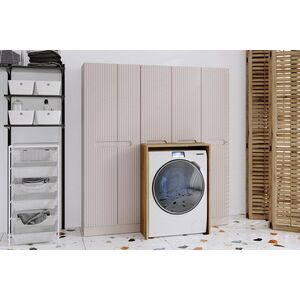 Imagine Set mobilier baie cu compartiment masina de spalat, Nova Cashmere, Comad, MDF/PAL, casmir/stejar