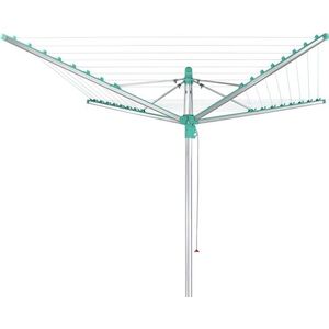 Imagine Uscator rotativ rufe, Leifheit, Linomatic 400 Easy, 40 m capacitate de uscare, aluminiu, turcoaz