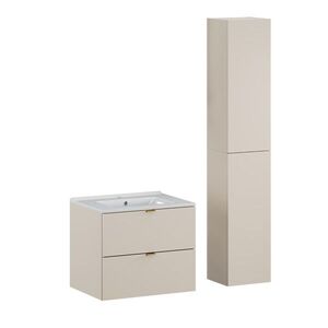 Imagine Set mobilier baie Dalia Cashmere Lava 60 cm WH HC, dulap inalt si masca lavoar, Comad, PAL, casmir
