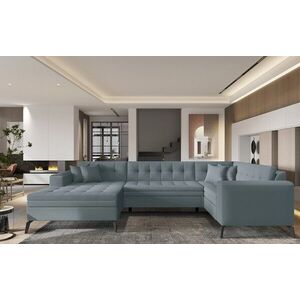 Imagine Coltar extensibil stanga 5 locuri ELTAP, MON-LT-100SA, Montez, 340x180x93 cm, lemn/poliester, albastru