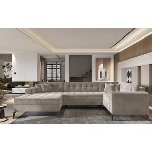Imagine Coltar extensibil stanga 5 locuri ELTAP, MON-LT-18SO, Montez, 340x180x93 cm, lemn/poliester, bej