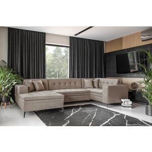 Imagine Coltar extensibil stanga 5 locuri ELTAP, MON-LT-20NU, Montez, 340x180x93 cm, lemn/poliester, bej