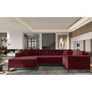 Imagine Coltar extensibil stanga 5 locuri ELTAP, MON-LT-25LO, Montez, 340x180x93 cm, lemn/poliester, rosu
