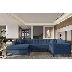 Imagine Coltar extensibil stanga 5 locuri ELTAP, MON-LT-40GO, Montez, 340x180x93 cm, lemn/poliester, albastru inchis