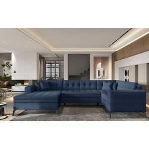 Imagine Coltar extensibil stanga 5 locuri ELTAP, MON-LT-40PO, Montez, 340x180x93 cm, lemn/poliester, albastru inchis