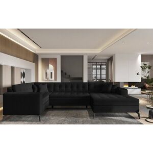 Imagine Coltar extensibil dreapta 5 locuri ELTAP, MON-RT-10FL, Montez, 340x180x93 cm, lemn/poliester, negru