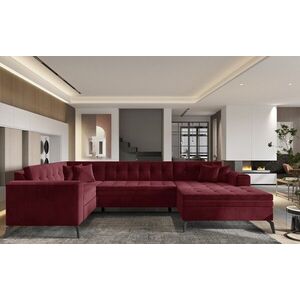 Imagine Coltar extensibil dreapta 5 locuri ELTAP, MON-RT-25LO, Montez, 340x180x93 cm, lemn/poliester, rosu