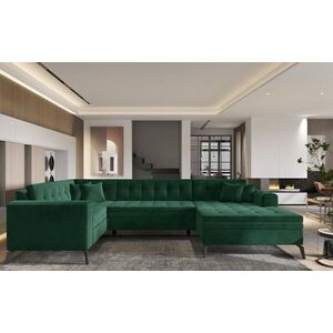 Imagine Coltar extensibil dreapta 5 locuri ELTAP, MON-RT-35LO, Montez, 340x180x93 cm, lemn/poliester, verde inchis