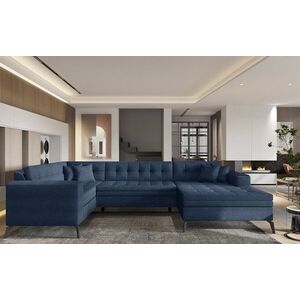Imagine Coltar extensibil dreapta 5 locuri ELTAP, MON-RT-40PO, Montez, 340x180x93 cm, lemn/poliester, albastru inchis
