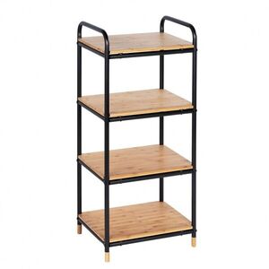 Imagine Etajera cu 4 rafturi Loft, Wenko, 42 x 94.5 cm, bambus/metal, natur/negru