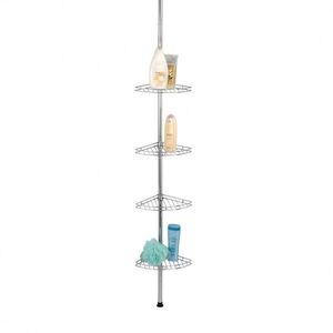 Imagine Etajera de colt extensibila pentru baie Telescopic, Wenko, 28 x 65 cm, otel, argintiu